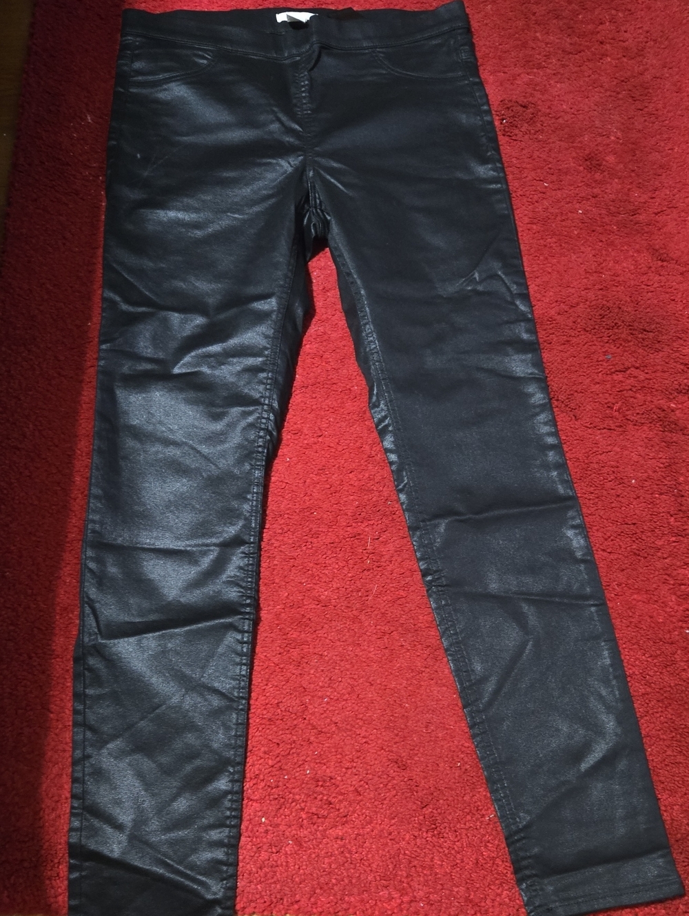 H&M Black Coated Skinny Pants